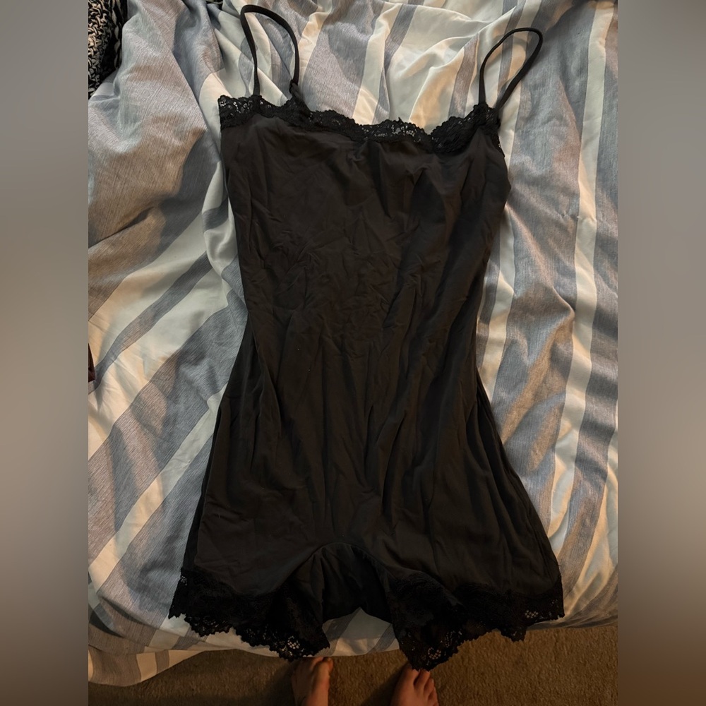 SKIMS Black Lace Onesie